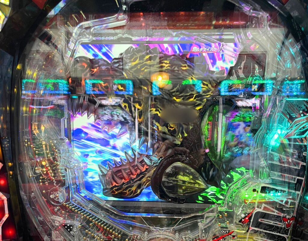 【eGODZILLA7 TYPE-CRASH】ゴジラ役物咆哮で上位リーチに発展「ゴジラバーニッシュモードリーチ」