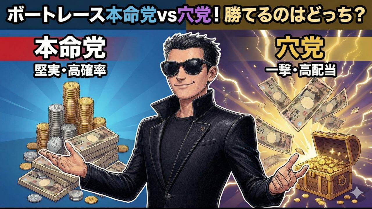 ボートレース本命党vs穴党！勝てるのはどっち？勝率と回収率を徹底比較