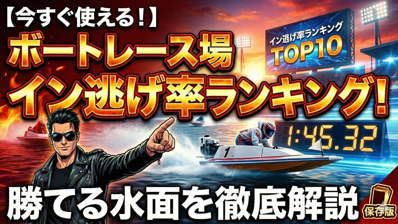 【最新版】ボートレース場イン逃げ率ランキング！勝てる水面を徹底解説